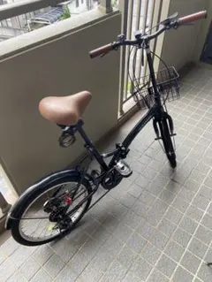 折りたたみ自転車 6段変速 カゴ付きのサムネイル
