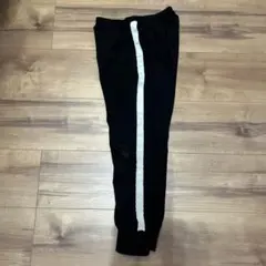 黒/白 スウェットパンツ サイドストライプ