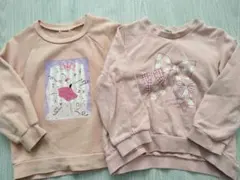 キッズ トレーナー 2枚セット ピンク