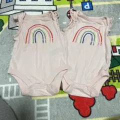 baby GAP レインボー ボディスーツ 双子 女の子 ピンク まとめ売り