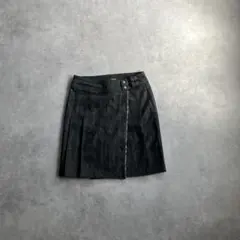 00s Burberry London デニム ラップ プリーツスカート ノバ