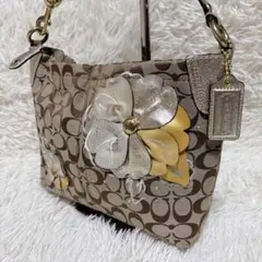 COACH ワンショルダーバッグ コサージュ ゴールド F16879