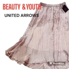 新品タグ付き　キラキラピンク　フレアデザインスカート　シワ加工　春夏