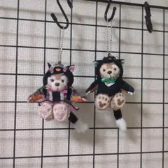 ダッフィー、シェリーメイ　ぬいバ（ハロウィン、黒猫）