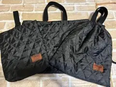 レッスンバッグ　上靴袋　体操服袋セット　黒色　持ち手補強縫いあり