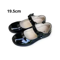 女の子 フォーマルシューズ ドレスシューズ 発表会用 黒 19.5cm