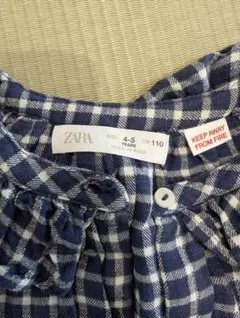 ZARA チェック柄長袖シャツ 110cm