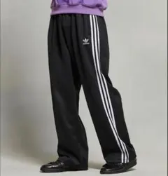 adidas トラックパンツ ブラック ファイヤーバード バギー