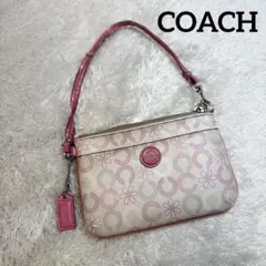 COACH コーチ ミニポーチ ハンドバッグタイプ 小物入れ シグネチャー