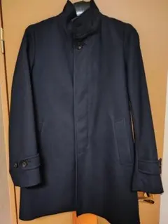 スーツカンパニー ネイビー ステンカラーコート（撥水・ライナー付）