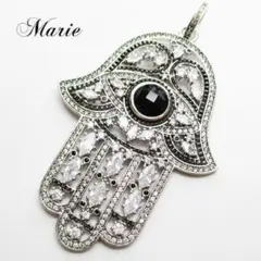 銀製 透しペンダントトップ silver刻印 ターコイズ トルコ石 花柄 
