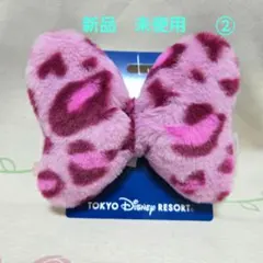 ディズニー ミニー ヒョウ柄 レオパード リボン型 ヘアゴム ピンク ②