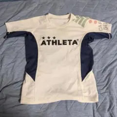ATHLETA 半袖シャツ ホワイト/ネイビー　サイズ140