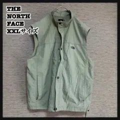 m*u様 【ノースフェイス】ナイロンベスト　カーキー　刺繍　ワンポイントアウトド
