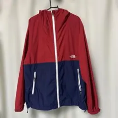 ナイロンジャケット 赤/紺 フード付き