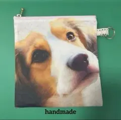 数量限定品❣️激レアパネル噂のデコピン君犬種コーイケルホンデイエ両面フラットポーチ