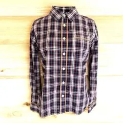 Beams Heart タータンチェック　 シャツ　長袖　ネイビー　￼