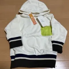 再値下げbranshes ラインリブ裏起毛フード付きトレーナー 90cm