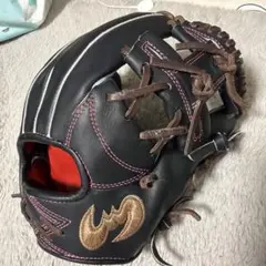 軟式用 野球グローブ ブラック ピンクステッチ最終値下げのサムネイル