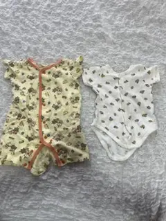 ロンパース2点セット（イエロー・ホワイト）