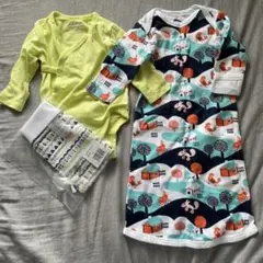 【水通しのみ】reima 新生児ベビー服　3点セット　50 総柄　ロンパース