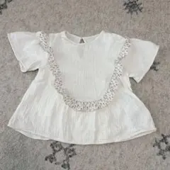 ZARA フリル付きホワイトシャツ　104cm