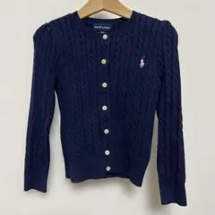 美品　Ralph Lauren ラルフローレン　ネイビー カーディガン　110