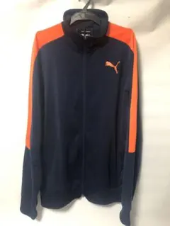PUMA プーマジャージ　上のみ　人気　アイボリー　オレンジライン　中古品のサムネイル