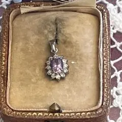 英国　ヴィンテージ　アメジスト　イギリス　天然石　ペンダント　ヘッド　トップ