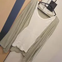 とろみカーディガンタンクトップセット