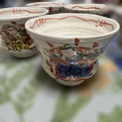 和田一人　(芳州窯)美濃焼　茶碗 陶器 手描き 色絵 抹茶碗
