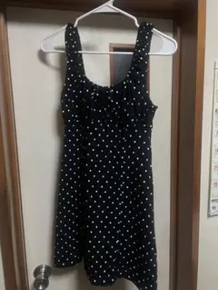 DIVIDED H&M ノースリーブワンピース S 黒/白ドット