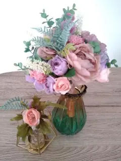 ウェディングブーケ・ブートニア(ピンク)