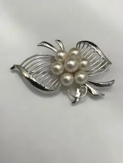 本真珠 アコヤパール リーフモチーフ シルバーブローチ - メルカリ
