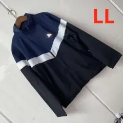 訳ありLLサイズメンズ胸反射プリントストレッチジャケットネイビー黒