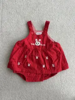 MIKI HOUSE 赤いロンパース M ダマオール　うさこ