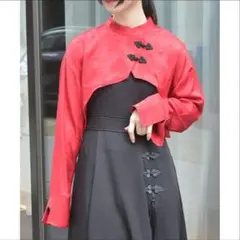 【未使用美品】axes femme アクシーズファム　チャイナボレロ レッド