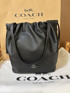 COACH ブラック レザートートバッグ