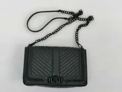 レベッカ・ミンコフ/レザーブラックショルダーバッグ