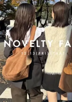 mystic ハートチャーム付きフェイクスウェードBAG