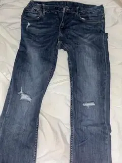 スキニーフィットダメージデニムパンツ EU34古着
