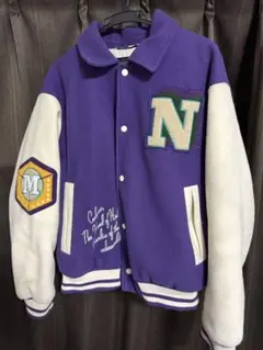 ZARA 紫白 スタジャン L
