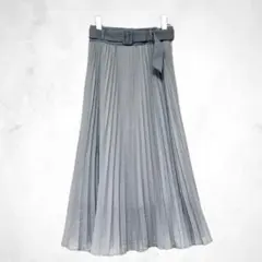 SIMPLICITE シンプリシテェ　スカート　プリーツ ロング　ブルー　グレー