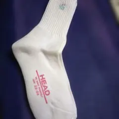 【HEAD】 刺繍のワンポイント♬　ホワイトのリブ編みソックス 22-24cmのサムネイル