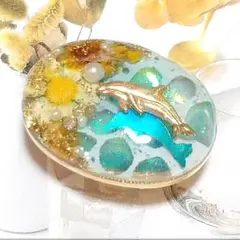 no.1311⟡.·カラフルプルメリア＆海塗りデザインヘアゴム⟡.·ホヌ① no.1315⟡.·カラフルプルメリア＆海塗りデザインヘアゴム⟡.·イルカ①