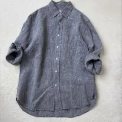 美品　URBAN RESEARCH ROSSO リネンシャツ グレー M 麻のサムネイル