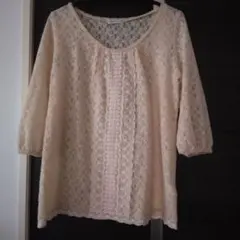 アースミュージックアンドエコロジーレース　七分袖ブラウス