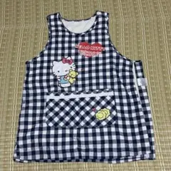 ハローキティ　エプロン　保育士　冬用　もこもこ　フリースエプロン　サンリオ