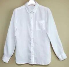 【美品】MUJI 無印 良品計画 ホワイトリネン100% シャツ