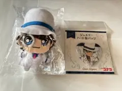 名探偵コナン 怪盗キッド ぬいぐるみマスコット ジュエリーハート缶バッジ